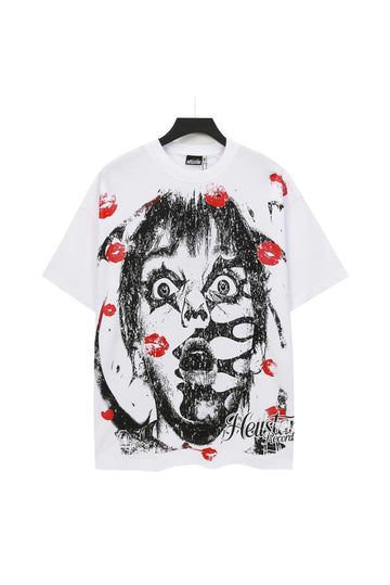 Dark Series: Red Lipprint White Shirt
